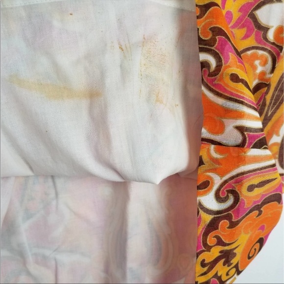 Milly of NY | Vintage Paisley Print Pink Gold Lace Dress - Picture 7 of 8